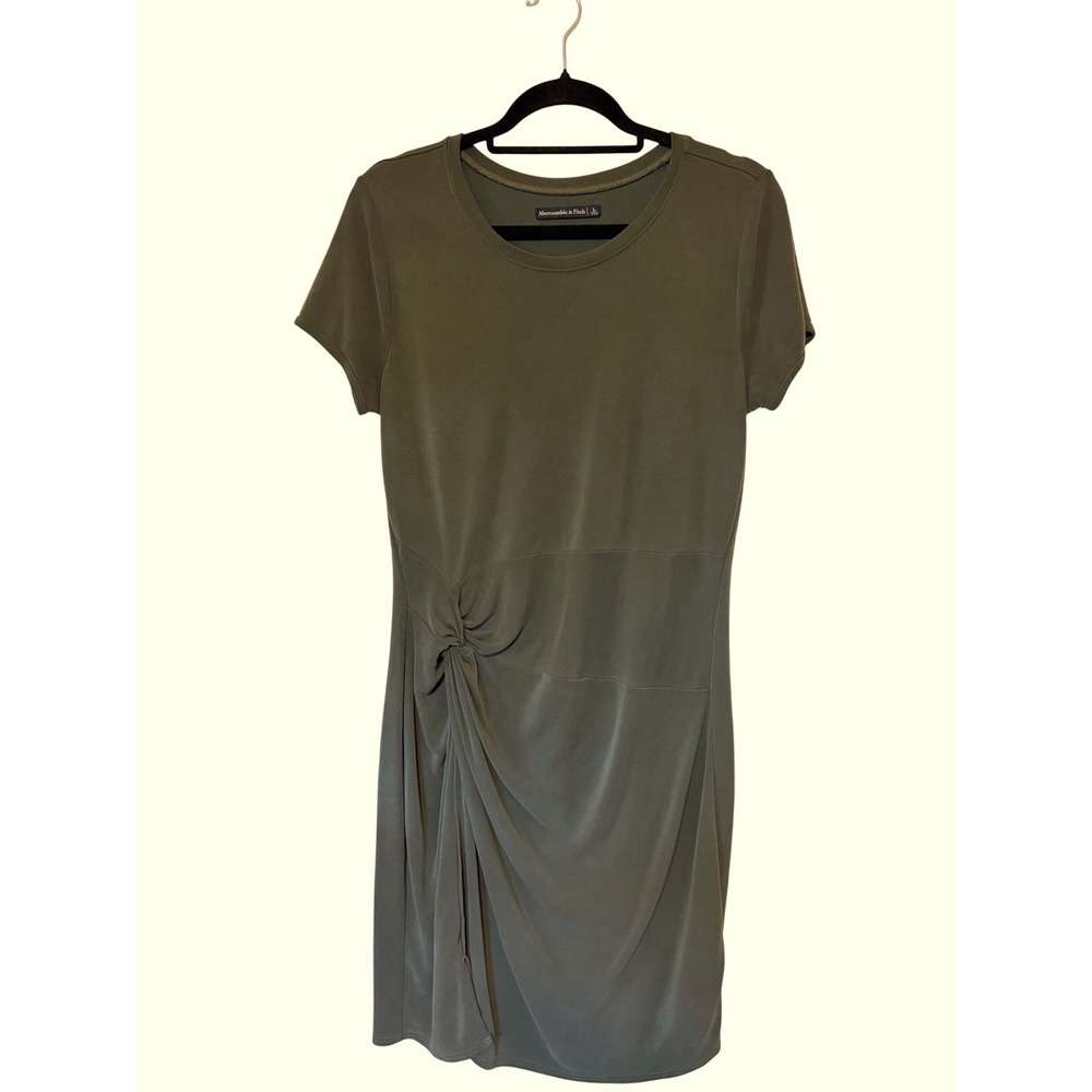 Abercrombie & Fitch Sheath Dress Olive Green Side Knot Mini Y2K Large